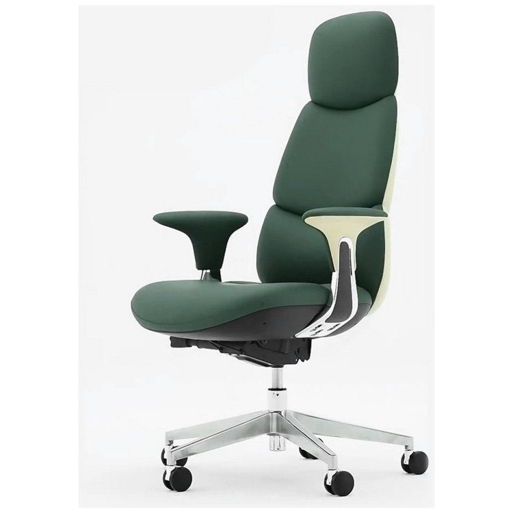 Кресла руководителя Эргономичное компьютерное кресло руководителя Eureka OC21 Paulo (Nappa кожа), зелёное