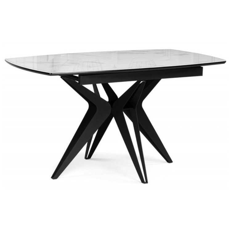 Стеклянный стол РИПОЛЬ 140(180)х80 cтатуарио / черный