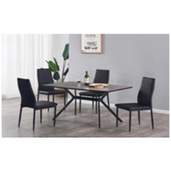 DT652 Стол обеденный ЧЕРНЫЙ 120*80*76, столешница МДФ, основание металл обеденный стол с ламинированной столешницей