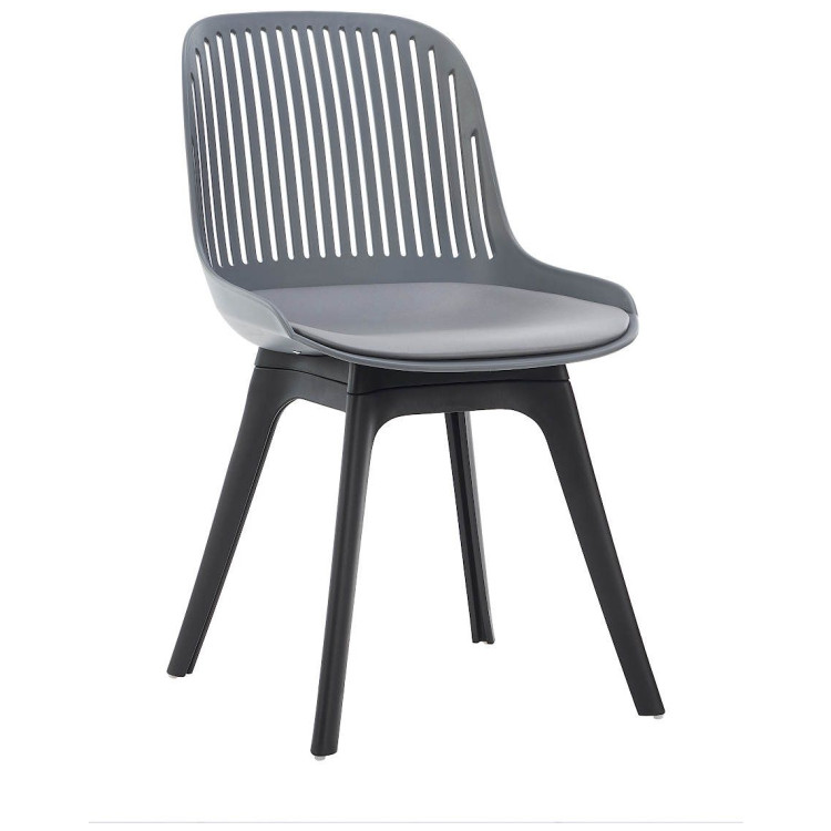 DC270 стул пластиковый, ГРАФИТ c подушкой, ноги черные