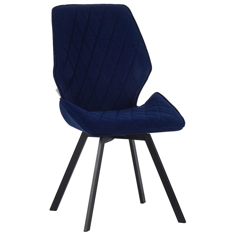 Стулья DC230 Стул мягкий, СИНИЙ#M420-46 велюр, каркас металл, черный КВАДРАТ