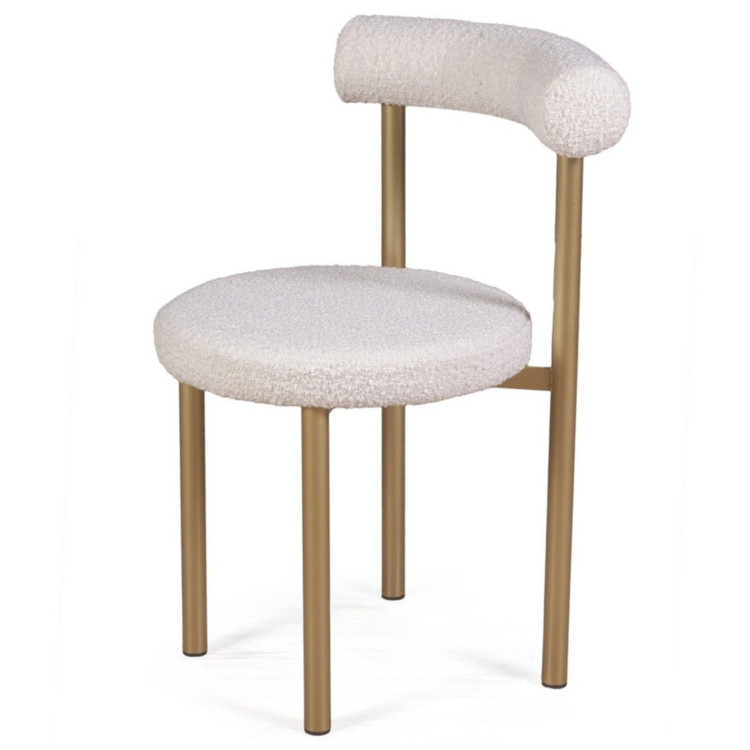 Обеденные стулья Стул Biggi, букле Turin ivory / опоры золото
