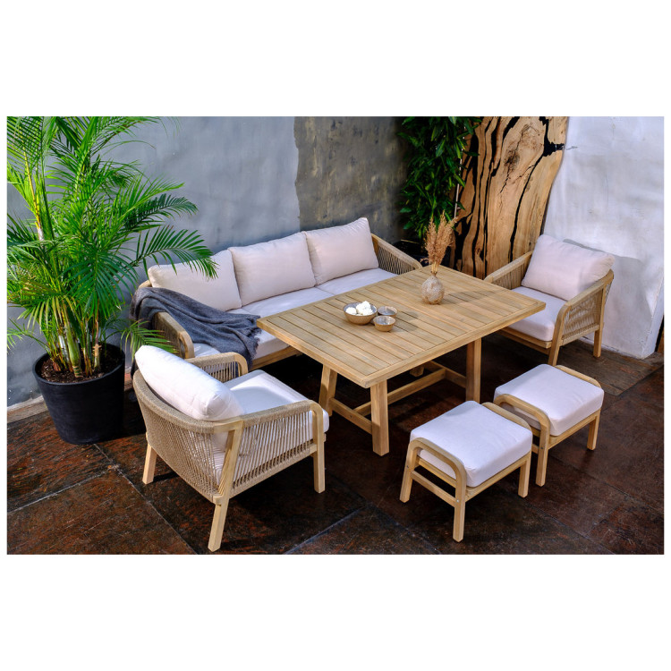 RIMINI Диванная группа из акации RIMINI со столом 150 см L  Joygarden