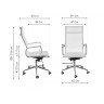 Офисное кресло REUS, обивка сетка нейлон белый, каркас хромированный металл