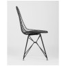 Обеденные стулья обеденный Eiffel из металла цвет черный с подушкой из черной экокожи