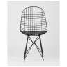 Обеденные стулья обеденный Eiffel из металла цвет черный с подушкой из черной экокожи
