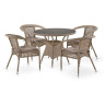 Обеденные группы Комплект плетеной мебели Лион-1B T220CT/Y32-W56 Light brown 4Pcs