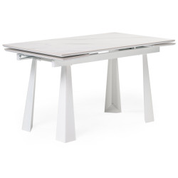 Стол Бэйнбрук 140 х 80 х 76 белый мрамор / белый керамический обеденный стол