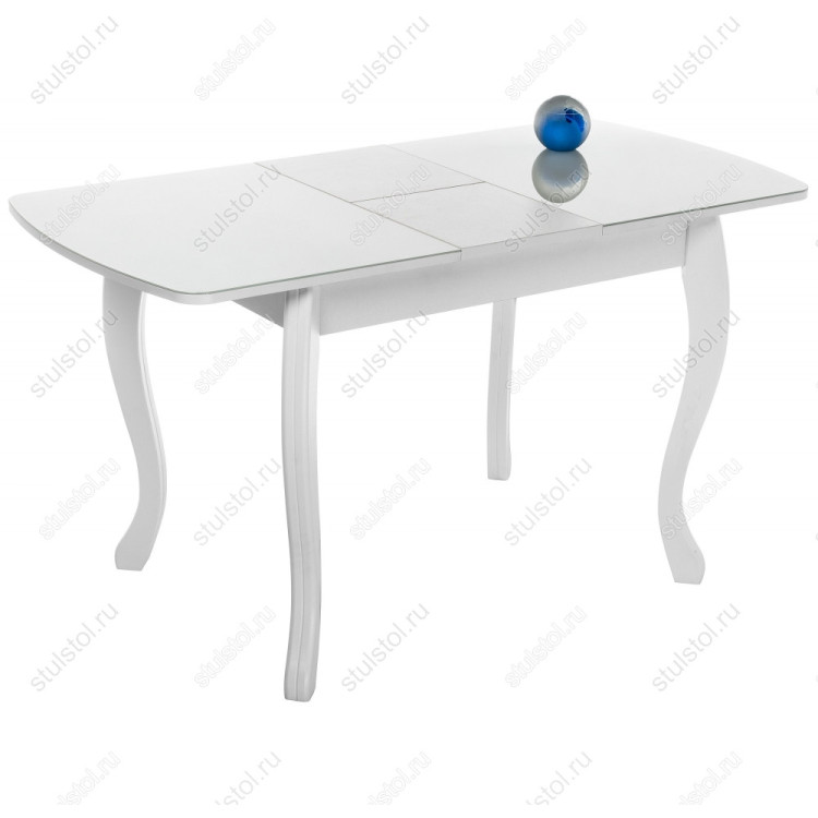 БРИЛЛИАНТ раздвижной кухонный стол со стеклом в классическом стиле