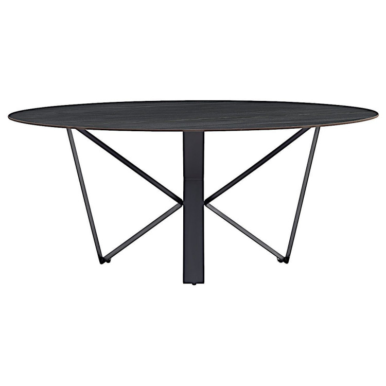 Керамические столы DT555 Стол обеденный AustriIia sand black 180*90*75,керамическая столешница, основание металл черный