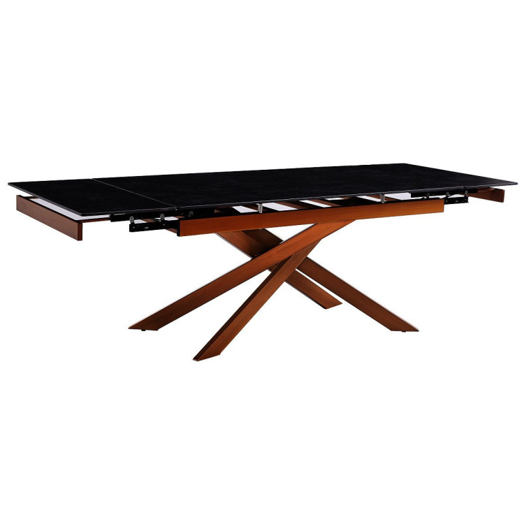 Керамические столы DT333 Стол раскладной Vic Dark grey, 160-240/90*76, керамич. столешница, основ. металл бронза