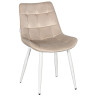 Стулья DC705 Стул мягкий, БЕЖЕВЫЙ#G62-03 велюр, каркас металл белый