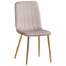 Стулья C921/DC811 Стул мягкий, СЕРО-БЕЖЕВЫЙ#h9 велюр, каркас металл золото КРУГЛЫЙ