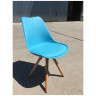 Стулья GH609 Стул пластиковый мягкий, АКВАМАРИН экокожа, каркас бук