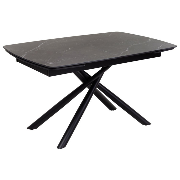 RIVOLI обеденный стол с керамической столешницей, цвет черный мрамор (MATT BLACK MARBLE SOLID CERAMIC) ®DISAUR