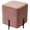 Пуфы и банкетки Пуф для гостиной ФЕЛИКС квадратный розовый #15, велюр / черный каркас М-City