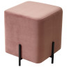 Пуфы и банкетки Пуф для гостиной ФЕЛИКС квадратный розовый #15, велюр / черный каркас М-City