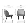 Стулья на металлокаркасе Penelopa dark gray / light gray /  black / gold
