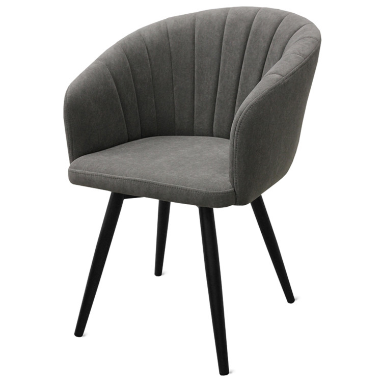 Стул-кресло LOUIS поворотное,  с обивкой мебельным бархатом, цвет антрацит / черный