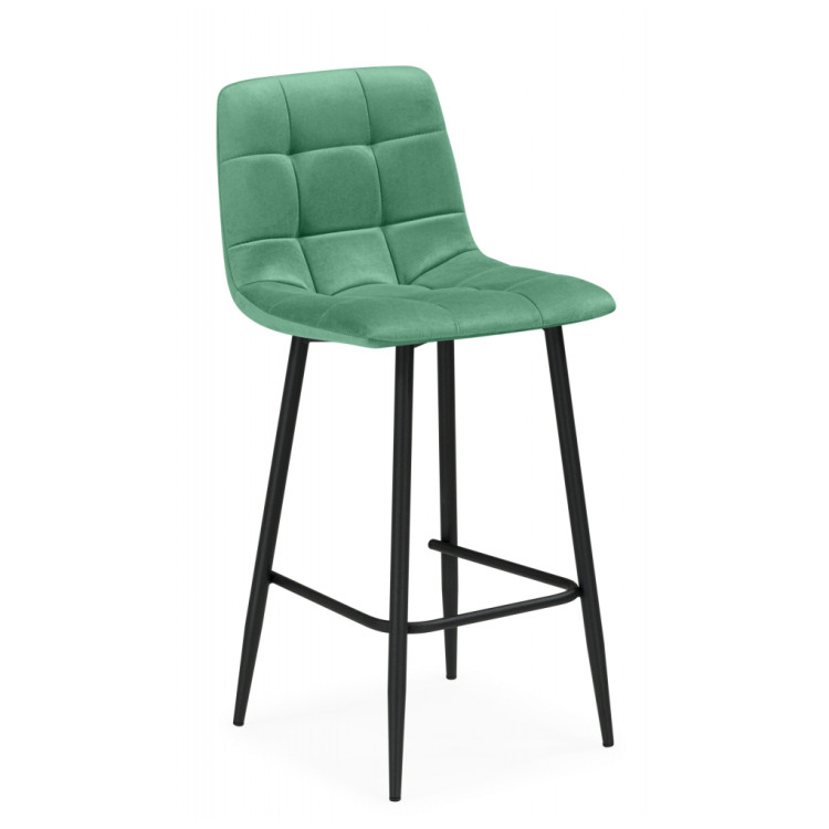 ЧИЛЛИ МИНИ полубарный стул с обивкой тканью велюр, цвет фисташковый / каркас черный