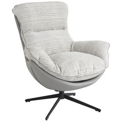 Кресло HUG серый в полоску, экокожа, шенилл