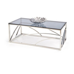 Большие журнальные столики со стеклянной столешницей. Стол журнальный Halmar UNIVERSE (дымчатый/серебристый) стеклянный журнальный столик