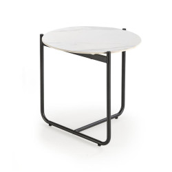 Недорогие керамические журнальные столики. Стол журнальный Halmar ACUNA S (белый мрамор) керамический журнальный столик