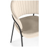 Стул-кресло ЛЕО, обивка велюр светло-бежевый (H-05), каркас металл черный