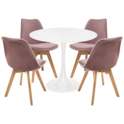 Ахели light purple / wood / white Обеденная группа