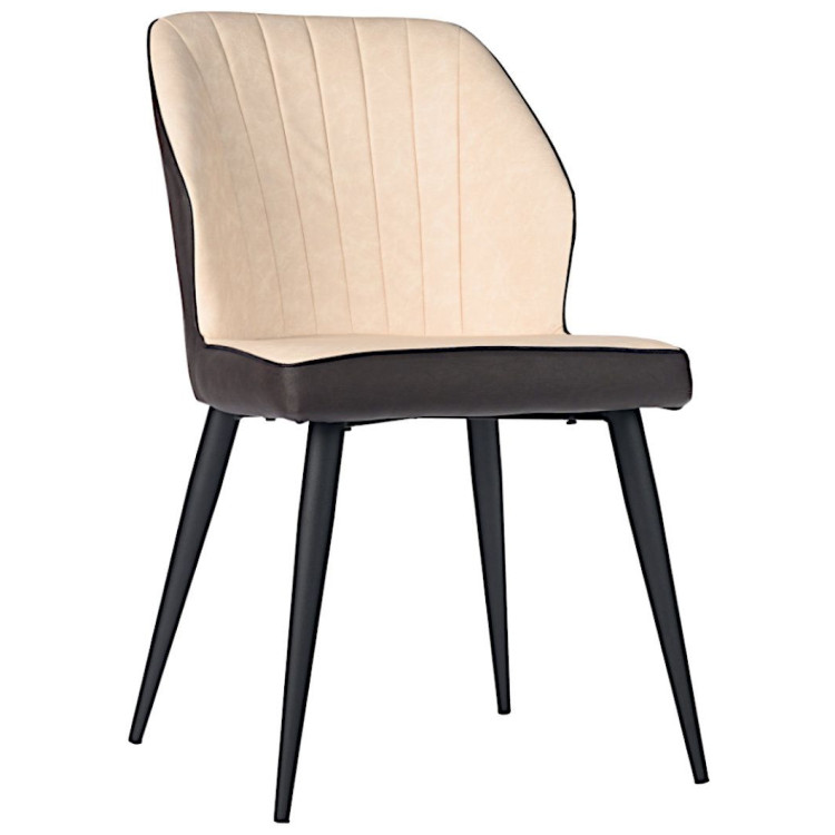 Стулья DC838 Стул мягкий, БЕЖЕВЫЙ ткань, каркас металл черный