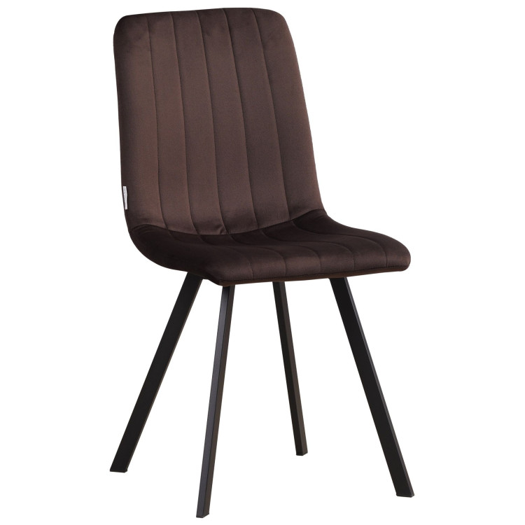 Стулья C921/DC811 Стул мягкий, ШОКОЛАД#h50 велюр, каркас металл черный КВАДРАТ