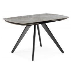 Silvi 120(180)x80 серый / черный керамический обеденный стол