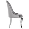 GUSTAV стул с обивкой тканью серым велюром на металлическом хромированном каркасе 