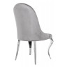 GUSTAV стул с обивкой тканью серым велюром на металлическом хромированном каркасе 