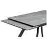 Керамические столы Стол Габбро 120 х 80 х 76 серый мрамор / черный