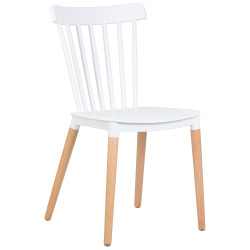 Стул обеденный DOBRIN THEO, ножки светлый бук, цвет белый (W-02)