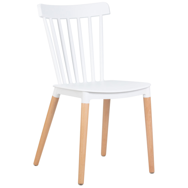 Стулья Стул обеденный DOBRIN THEO, ножки светлый бук, цвет белый (W-02)