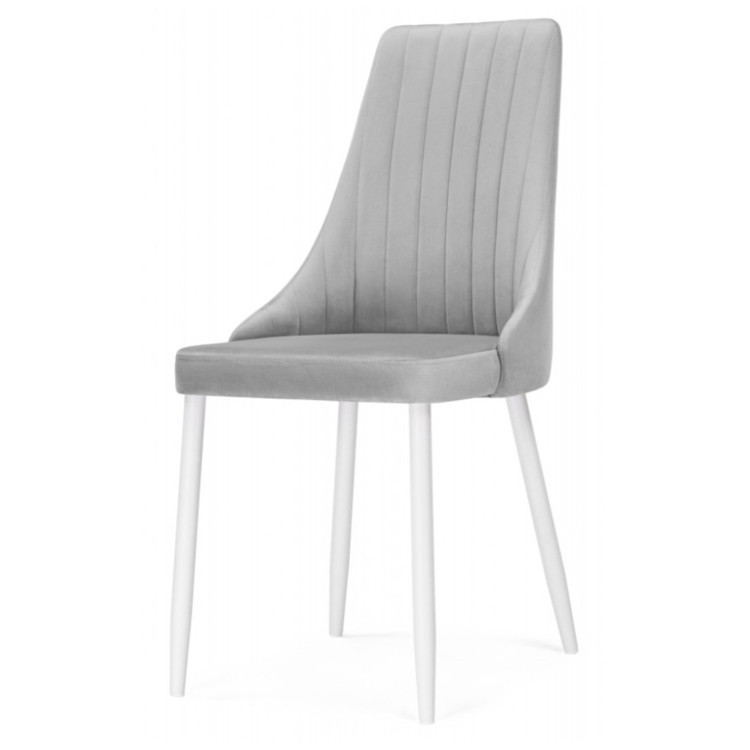 КОРА стул на металлокаркасе. светло-серый / белый