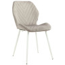 Стулья DC828 Стул мягкий, СЕРЫЙ#G62-38 велюр, каркас металл белый КРУГЛЫЙ