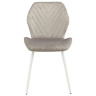 Стулья DC828 Стул мягкий, СЕРЫЙ#G62-38 велюр, каркас металл белый КРУГЛЫЙ
