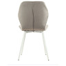 Стулья DC828 Стул мягкий, СЕРЫЙ#G62-38 велюр, каркас металл белый КРУГЛЫЙ