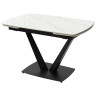 Керамические столы Стол ALATRI 120 MATT WHITE MARBLE SOLID CERAMIC / BLACK, ®DISAUR