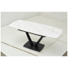 Керамические столы Стол ALATRI 120 MATT WHITE MARBLE SOLID CERAMIC / BLACK, ®DISAUR