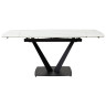 Керамические столы Стол ALATRI 120 MATT WHITE MARBLE SOLID CERAMIC / BLACK, ®DISAUR
