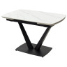 Керамические столы Стол ALATRI 120 MATT WHITE MARBLE SOLID CERAMIC / BLACK, ®DISAUR