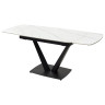 Керамические столы Стол ALATRI 120 MATT WHITE MARBLE SOLID CERAMIC / BLACK, ®DISAUR