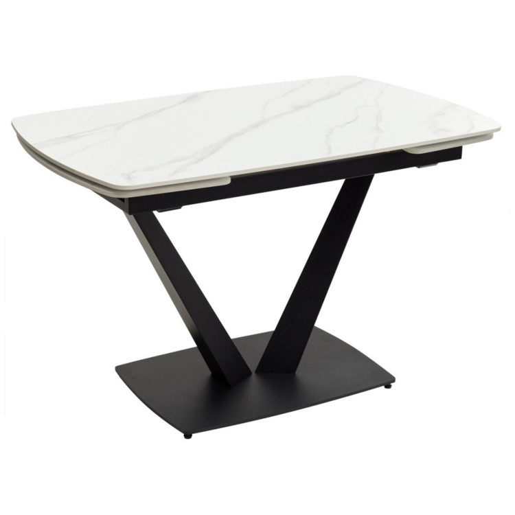 ALATRI 120 стол обеденный с керамической столешницей, цвет белый мрамор (MATT WHITE MARBLE SOLID CERAMIC) ®DISAUR