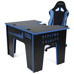 GENERIC COMFORT OFFICE BOSS черный / синий Игровой компьютерный стол