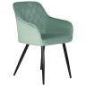 Стул-кресло Набор 2 шт Стул обеденный DOBRIN ROBERT, черные матовые ножки, велюр V108-118 Мятный