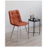 ЧИЛЛИ стул с обивкой тканью велюр, цвет терракотовый / белый каркас